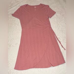 SO Asymmetrical Pink Wrap Dress